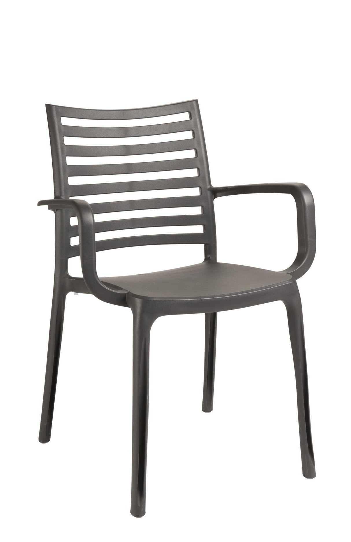 Grosfillex Sunday Fauteuil repas empilable Anthracite