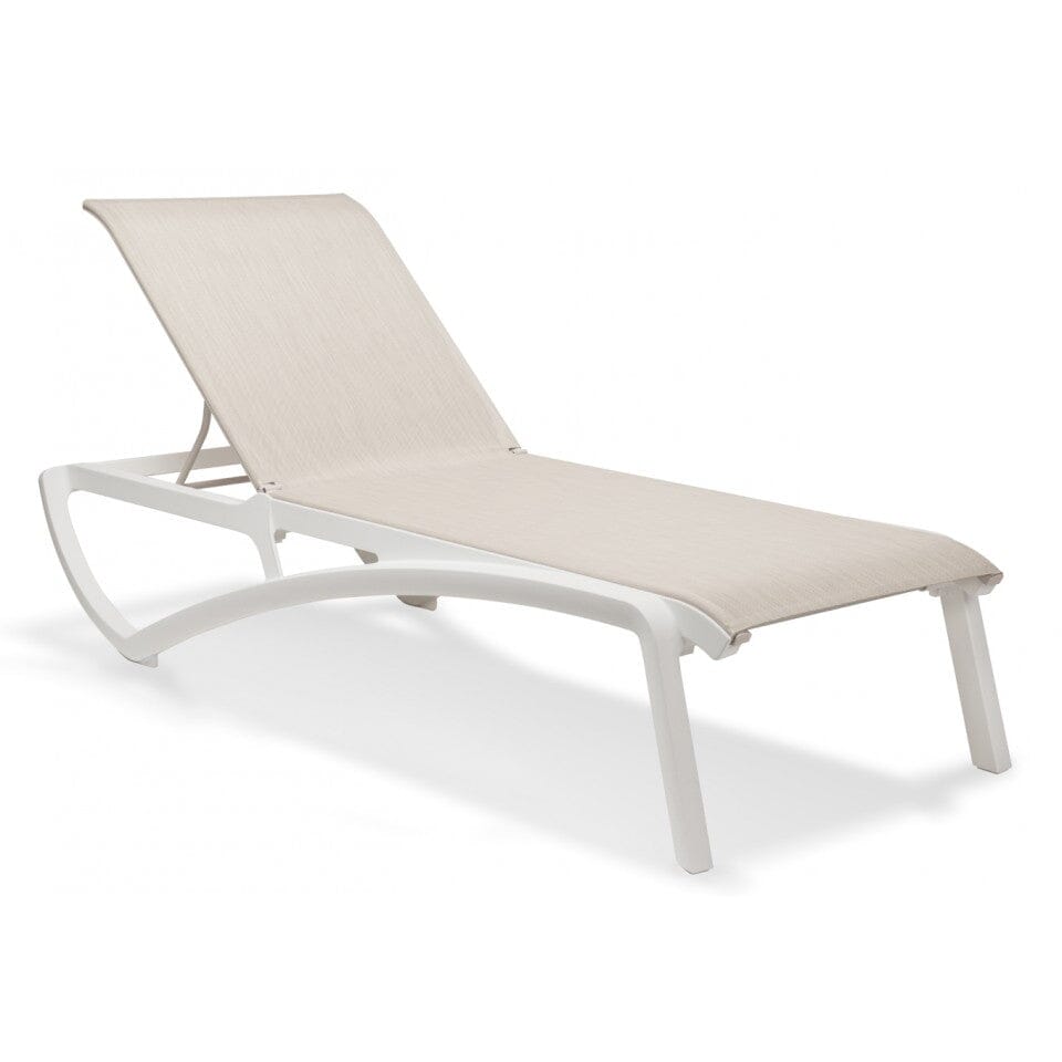 Grosfillex Sunset Bain de soleil Blanc Glacier / T33 Beige Chiné