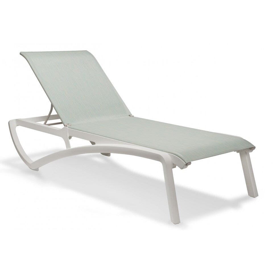 Grosfillex Sunset Bain de soleil Blanc Glacier / T40 Turquoise Chiné