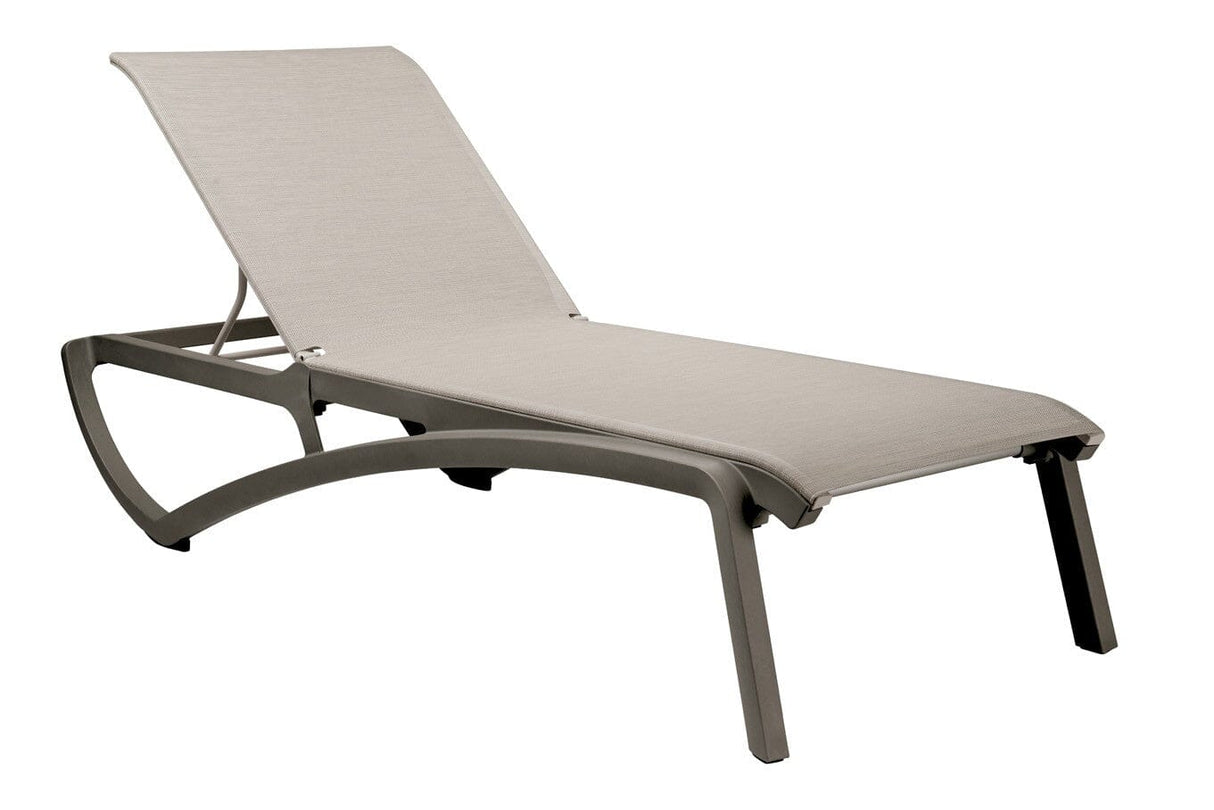 Grosfillex Sunset Bain de soleil Gris Platinum / T33 Beige Chiné