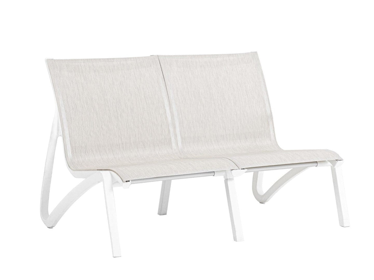 Grosfillex Sunset Canapé Conversationnel 2 places Blanc Glacier / T33 Beige Chiné