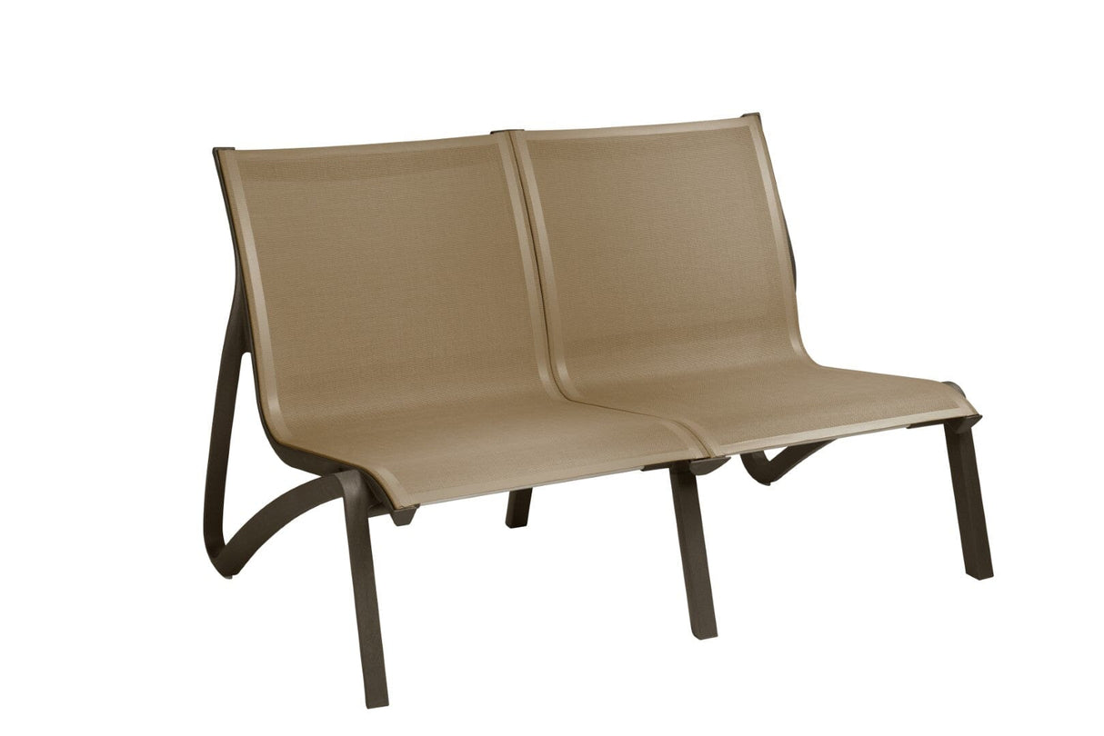 Grosfillex Sunset Canapé Conversationnel 2 places Bronze / T31 Cognac