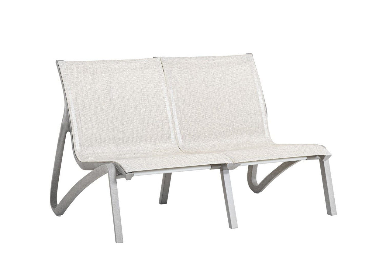 Grosfillex Sunset Canapé Conversationnel 2 places Gris Platinum / T33 Beige Chiné