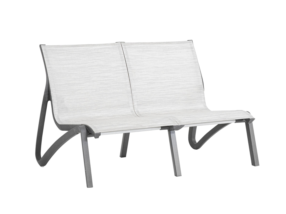 Grosfillex Sunset Canapé Conversationnel 2 places Noir Volcanic / T34 Gris Chiné