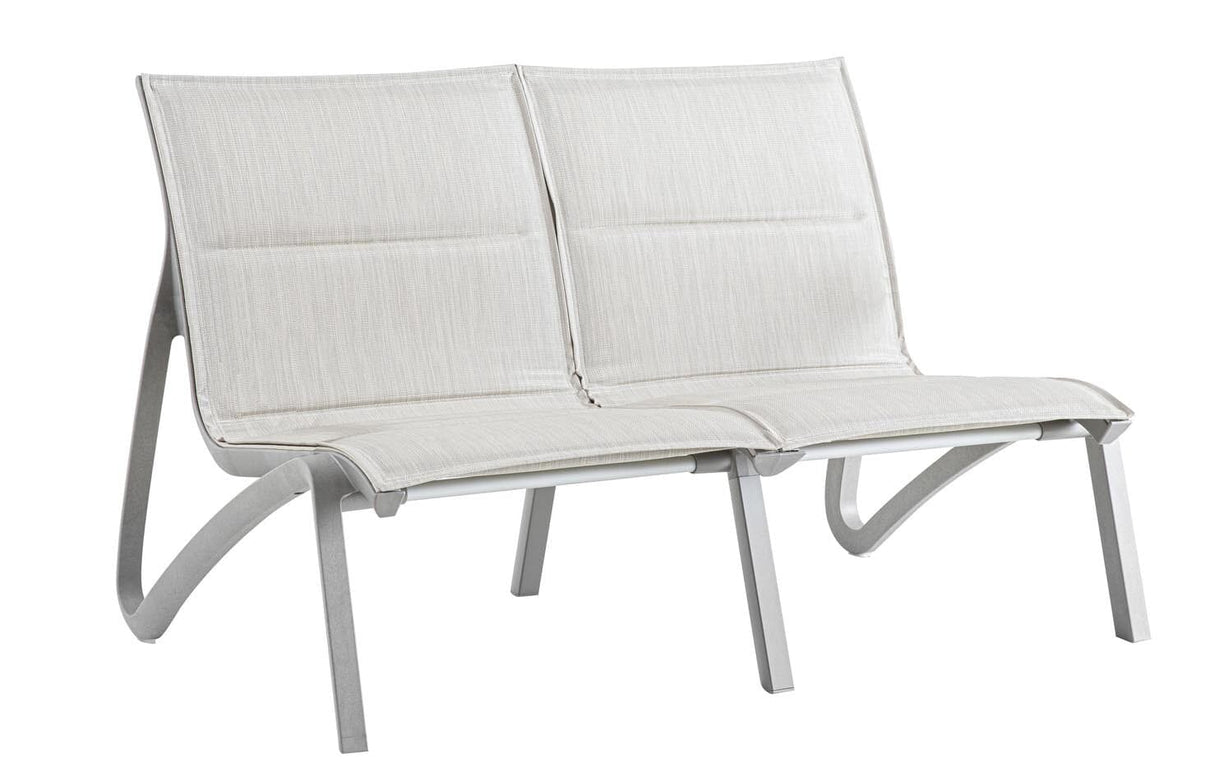 Grosfillex Sunset Confort Canapé Conversationnel 2 places Gris Platinum / T33 Beige Chiné