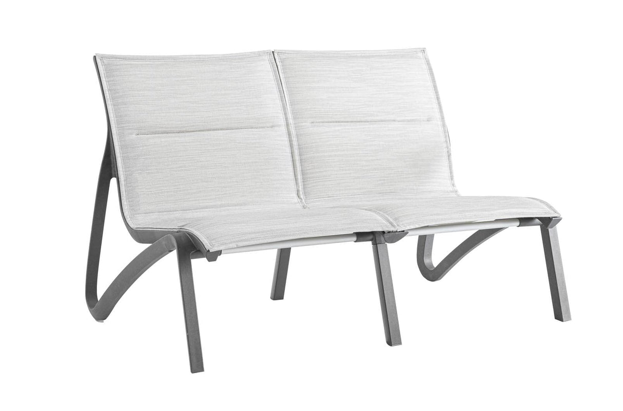 Grosfillex Sunset Confort Canapé Conversationnel 2 places Noir Volcanic / T34 Gris Chiné