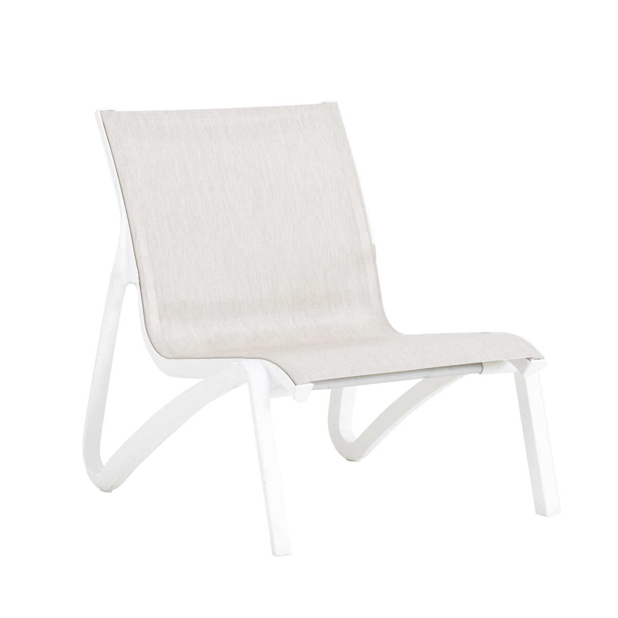 Grosfillex Sunset Fauteuil bas Conversationnel Blanc Glacier / T33 Beige Chiné