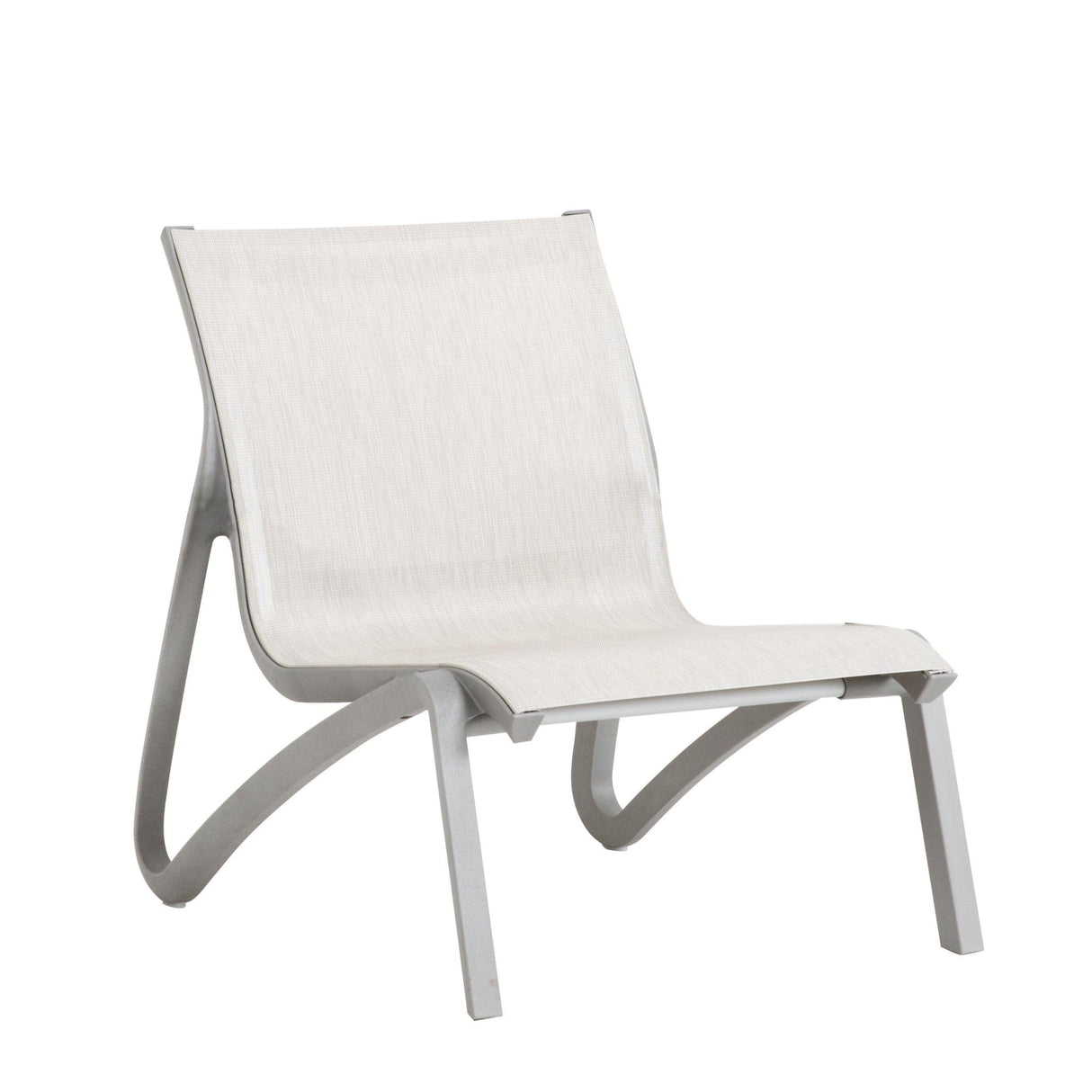 Grosfillex Sunset Fauteuil bas Conversationnel Gris Platinum / T33 Beige Chiné