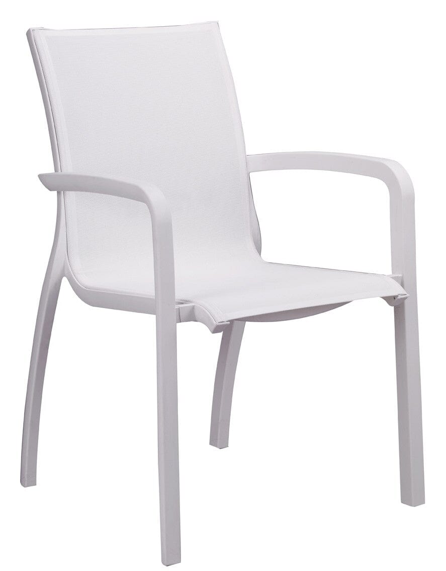 Grosfillex Sunset Fauteuil repas Blanc Glacier / T28 Blanc