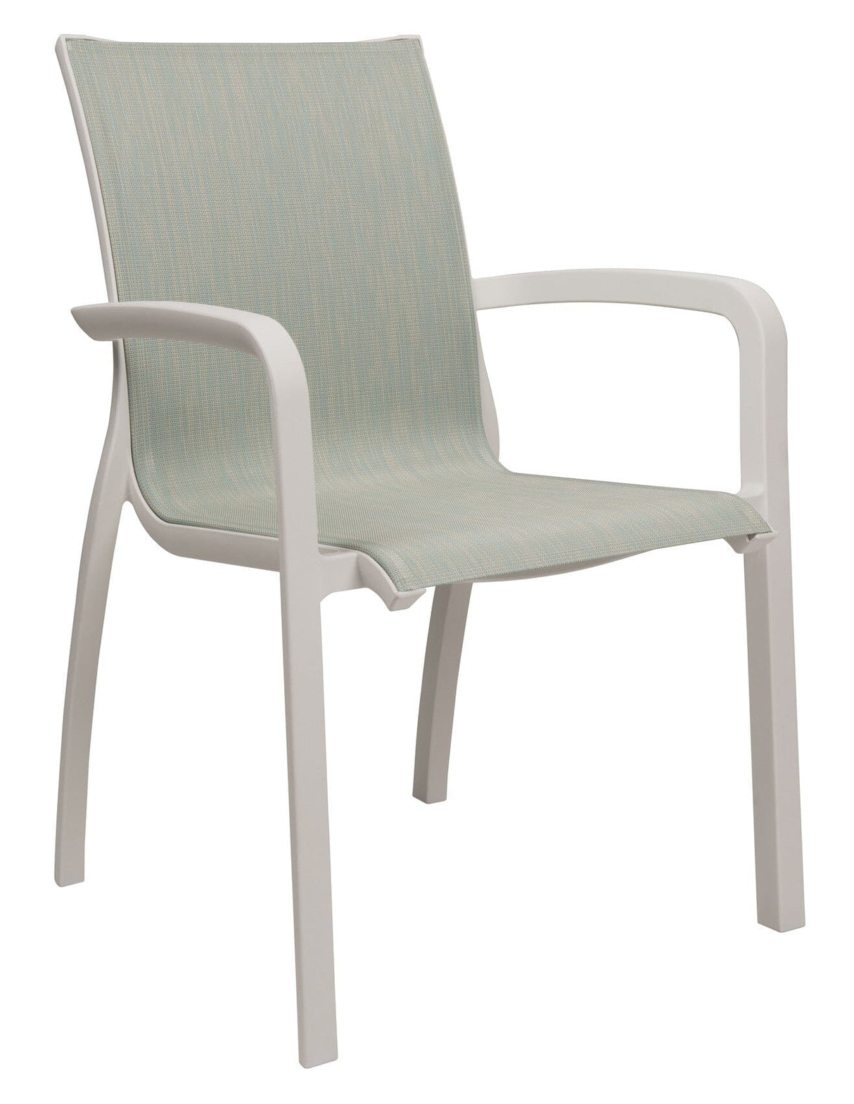 Grosfillex Sunset Fauteuil repas Blanc Glacier / T35 Turquoise
