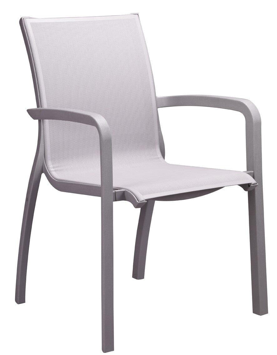 Grosfillex Sunset Fauteuil repas Gris Platinum / T33 Beige Chiné