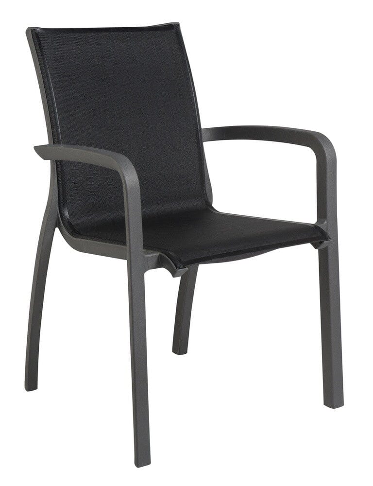 Grosfillex Sunset Fauteuil repas Noir Volcanic / T29 Noir