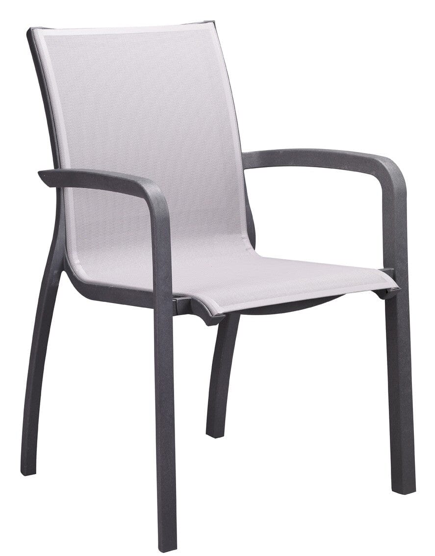 Grosfillex Sunset Fauteuil repas Noir Volcanic / T30 Gris