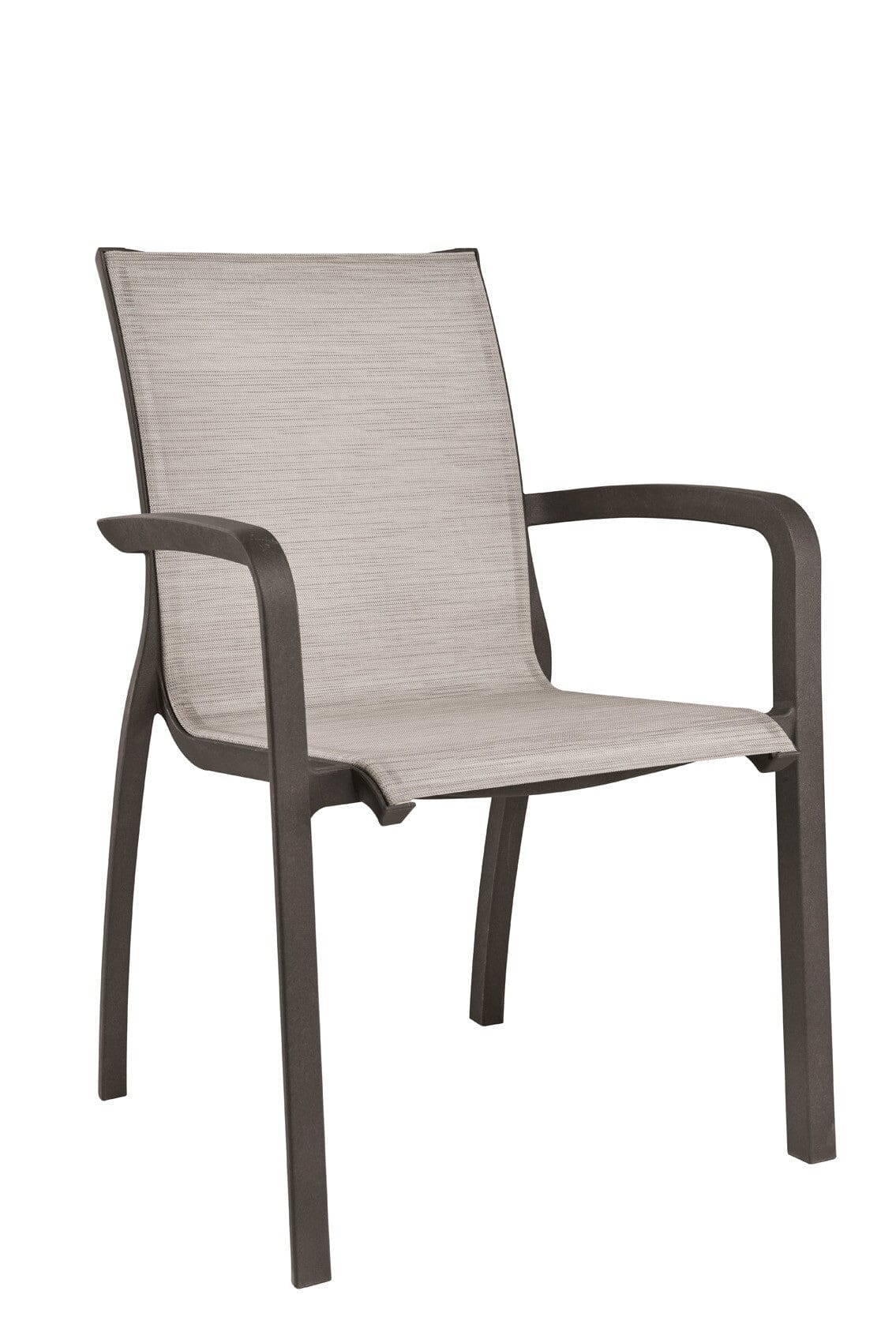 Grosfillex Sunset Fauteuil repas Noir Volcanic / T34 Gris Chiné