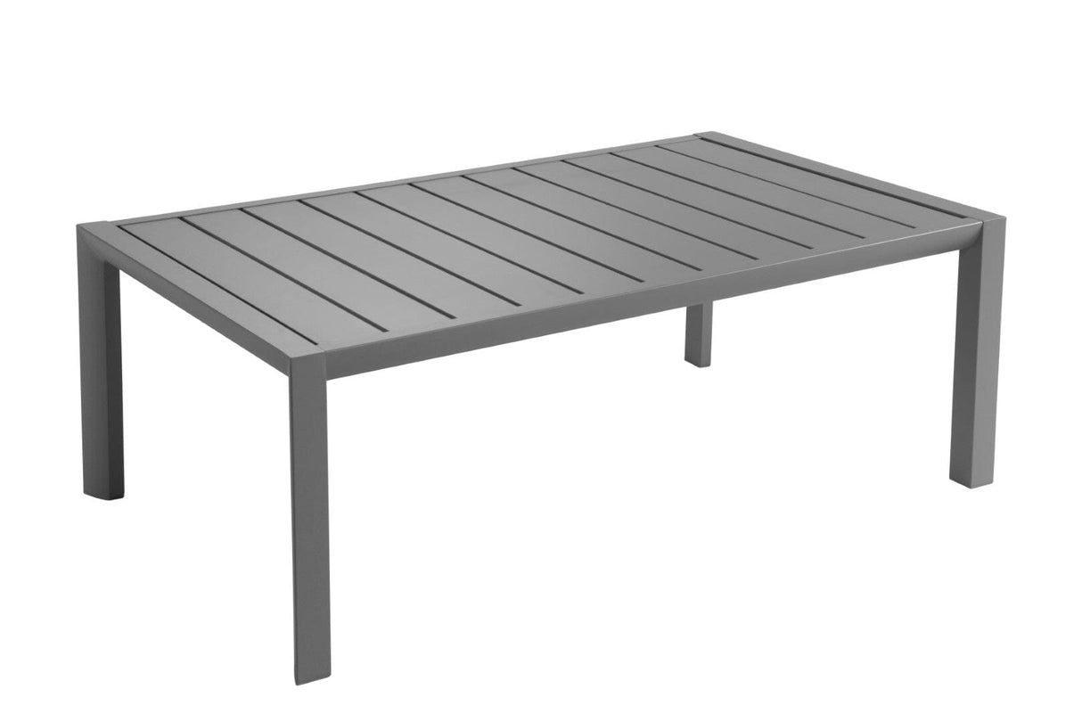 Grosfillex Sunset Table basse 100x60cm H:37cm Aluminium Gris Platinum