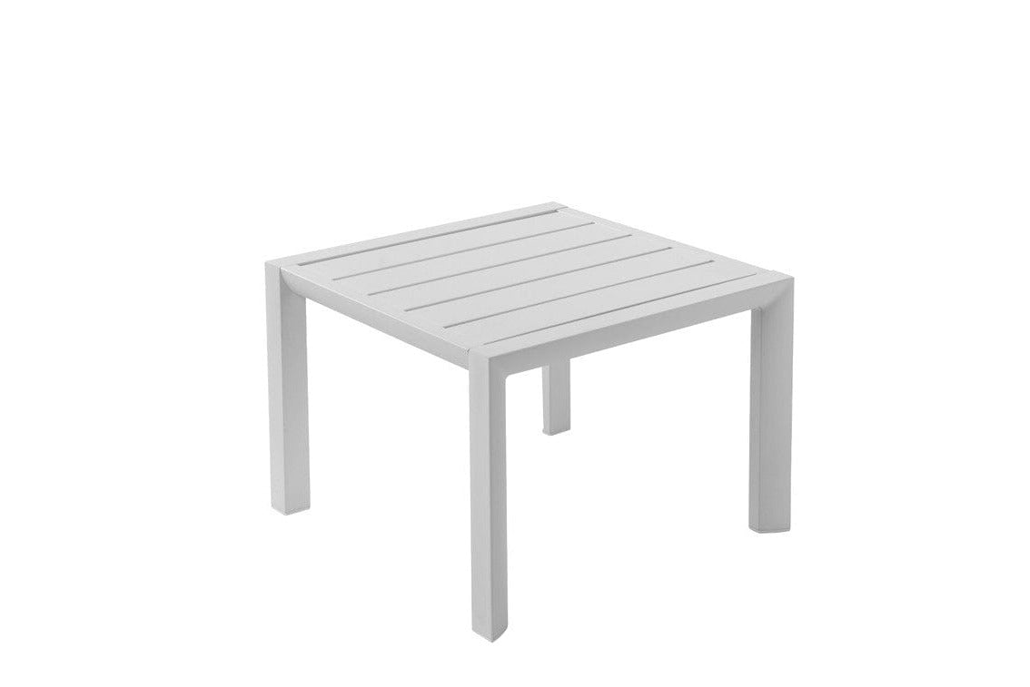 Grosfillex Sunset Table basse 50x50cm H:37cm Aluminium Blanc Glacier