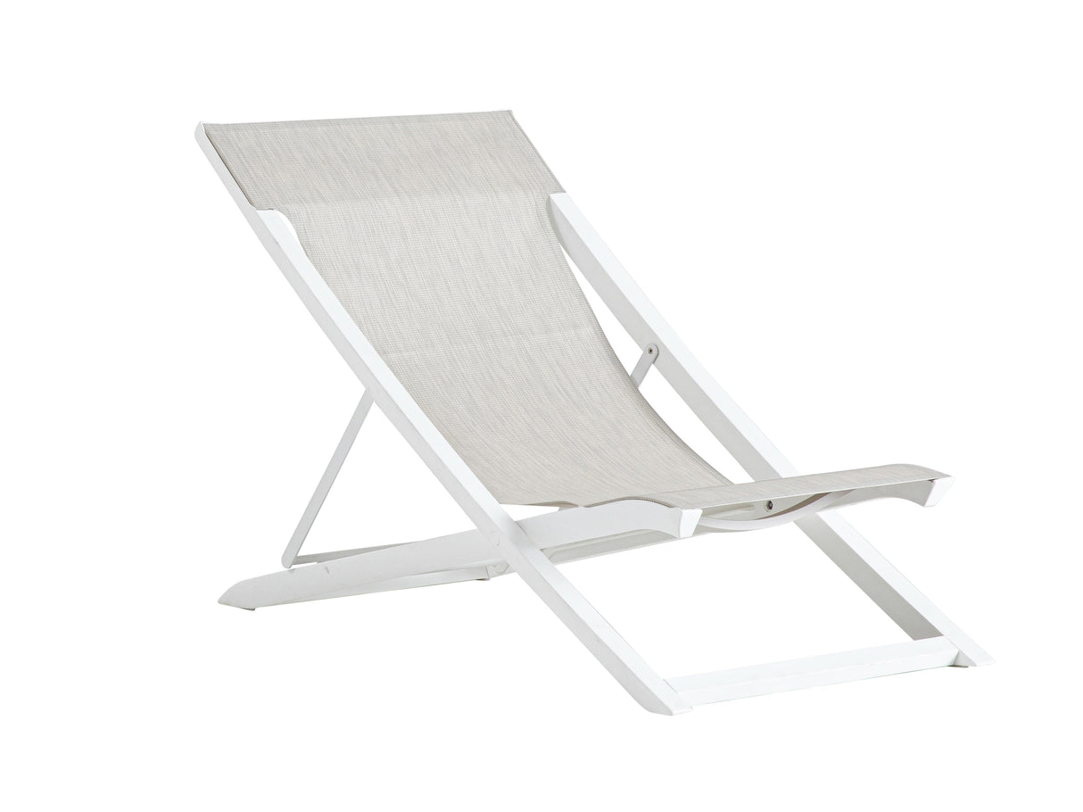 Grosfillex Sunset Transat pliable Blanc Glacier / T33 Beige Chiné