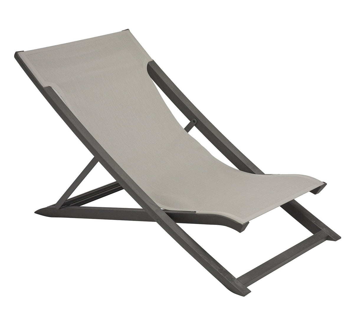 Grosfillex Sunset Transat pliable Noir Volcanique / T30 Gris