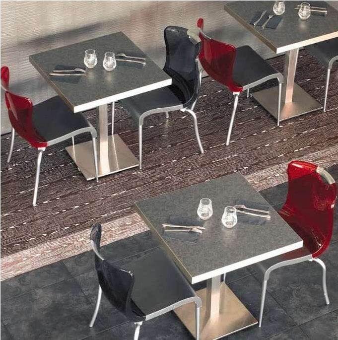 Grosfillex Tetra Inox Pied central fixe bistro en acier inoxydable