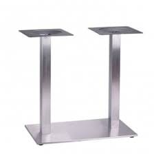 Grosfillex Tetra Inox Pied Double central fixe bistro en acier inoxydable