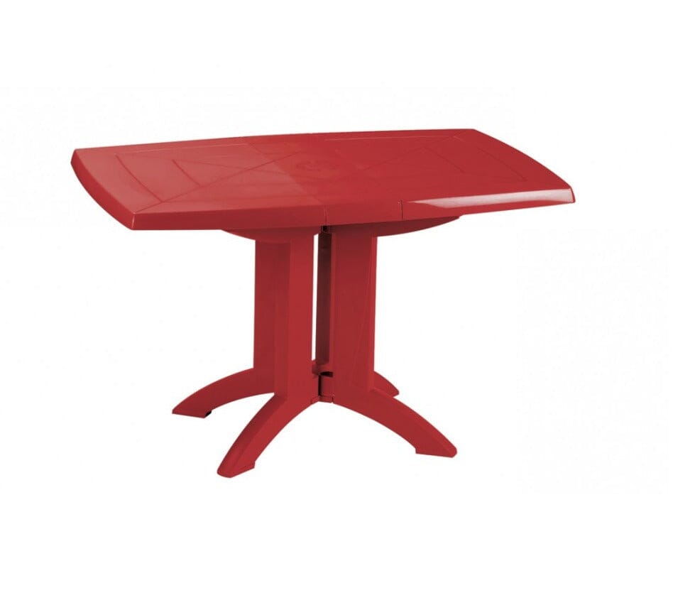 Grosfillex Vega Table repas rabattable 118x77cm Rouge Bossa Nova