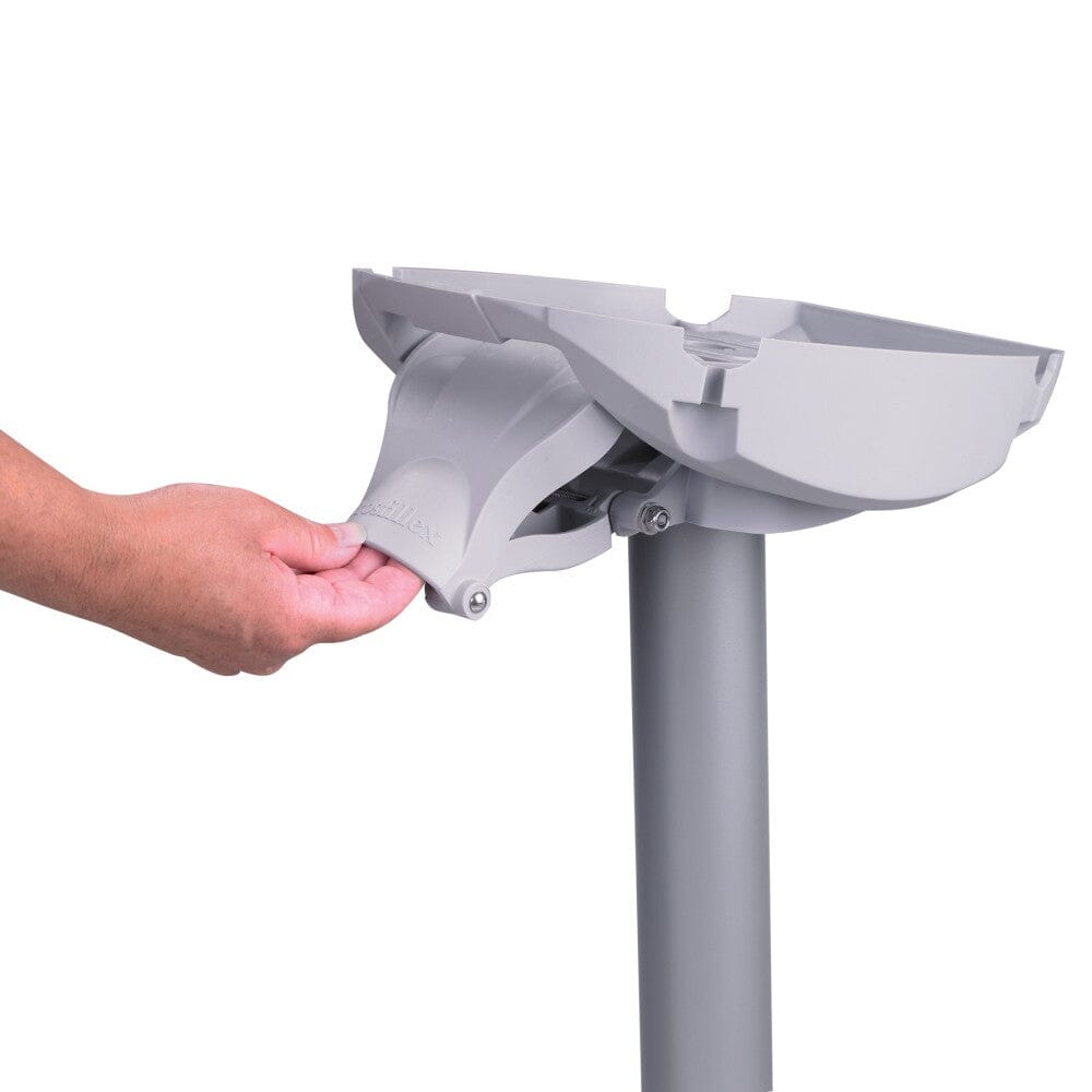 Grosfillex X-One Pied Bistro aluminium central rabattable et encastrable