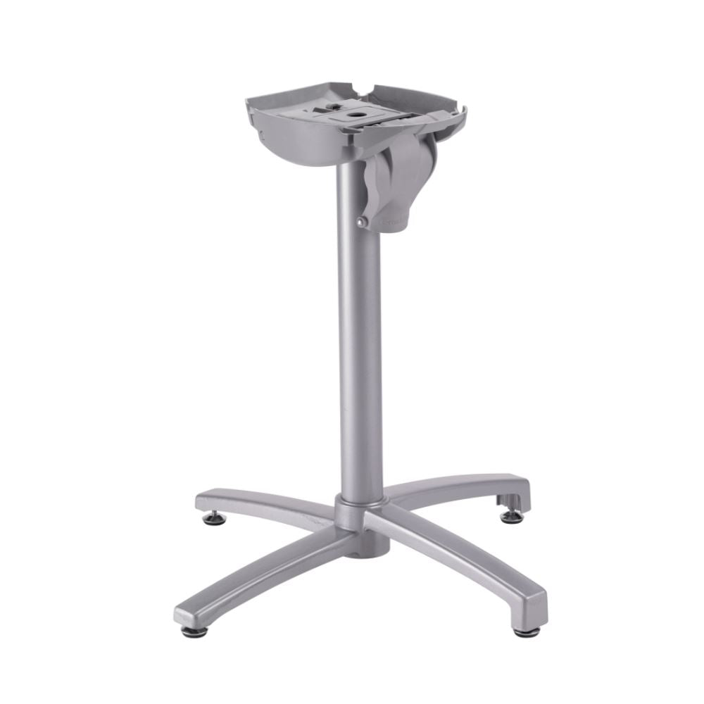 Grosfillex X-One Pied Bistro aluminium central rabattable et encastrable Gris argent