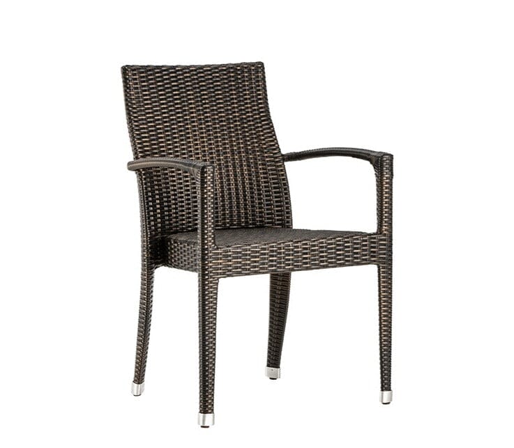 Hunn Brescia II Fauteuil repas Résine Tressée empilable Bronze 6mm