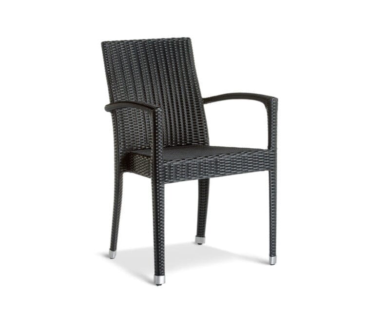 Hunn Brescia II Fauteuil repas Résine Tressée empilable Noir 6mm
