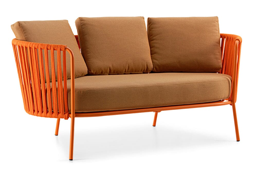 Hunn Granada Canapé 2,5 places avec Cordes Orange avec coussins orange