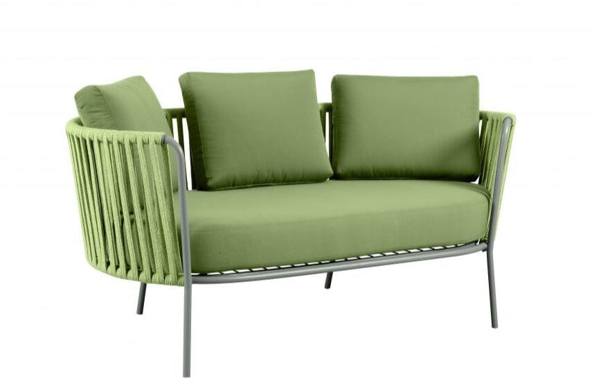 Hunn Granada Canapé 2,5 places avec Cordes Vert avec coussin vert clair