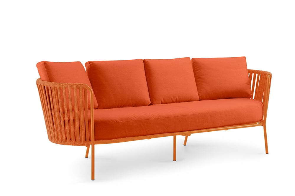 Hunn Granada Canapé 3 places avec Cordes Orange avec coussins orange
