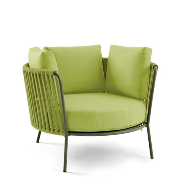 Hunn Granada Fauteuil club Maxi avec Cordes Vert avec coussin vert clair