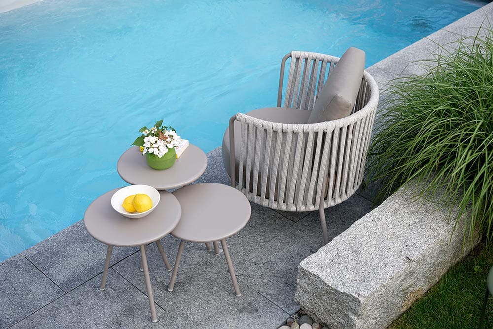 Hunn Granada Set de 3 Tables basses rondes Ø40cm gigognes