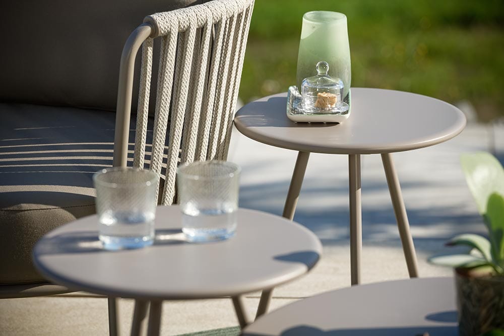 Hunn Granada Set de 3 Tables basses rondes Ø40cm gigognes