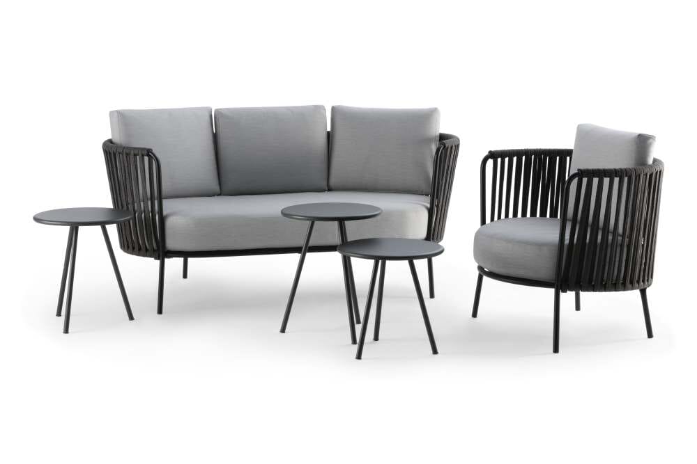 Hunn Granada Set de 3 Tables basses rondes Ø40cm gigognes