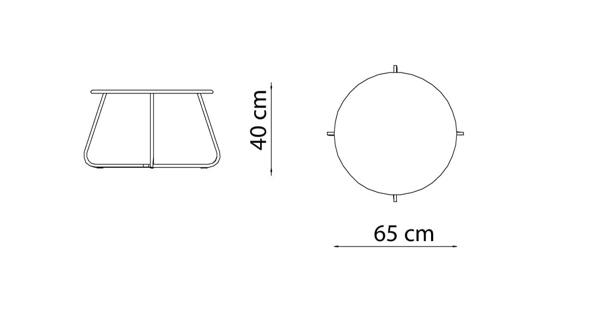 Hunn Granada Table basse ronde Ø 65cm hauteur 40cm