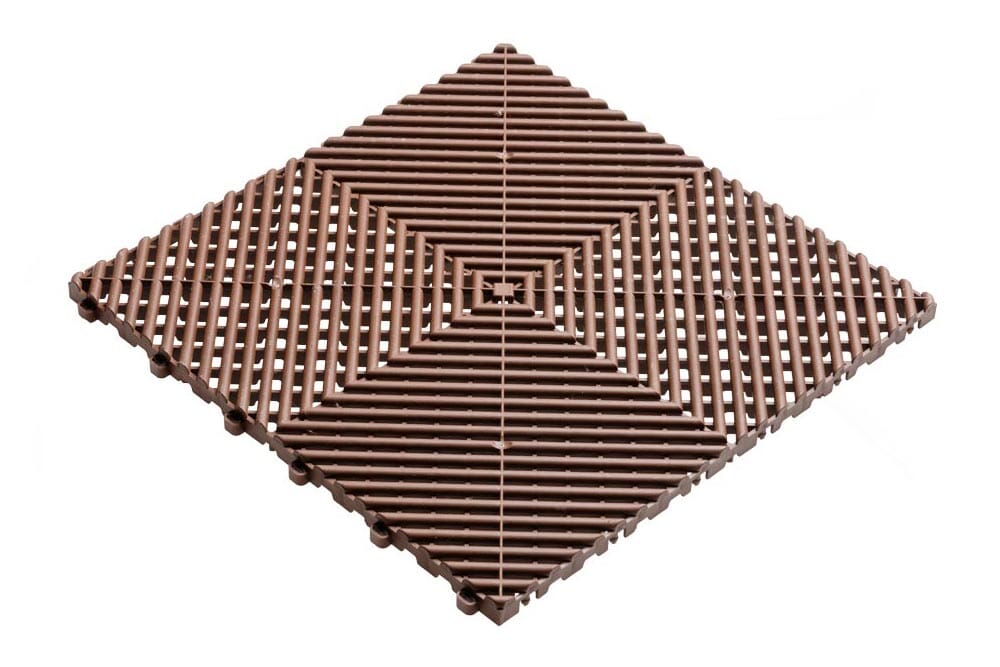 Hunn Huso II Dalle de sol carrée synthétique 40x40cm Marron