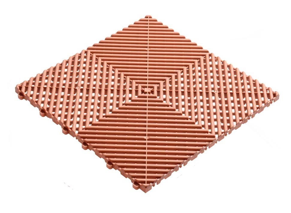 Hunn Huso II Dalle de sol carrée synthétique 40x40cm Terracotta