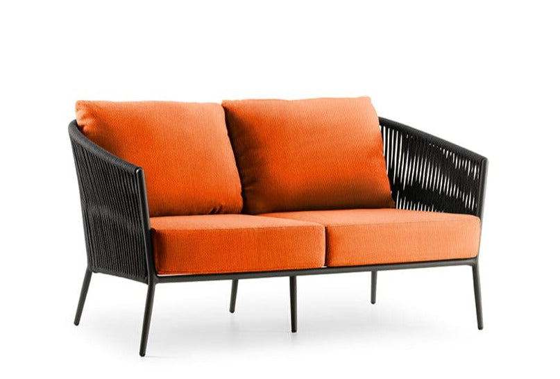 Hunn Kapstadt Canapé 2 places avec Cordes Anthracite Solid Orange