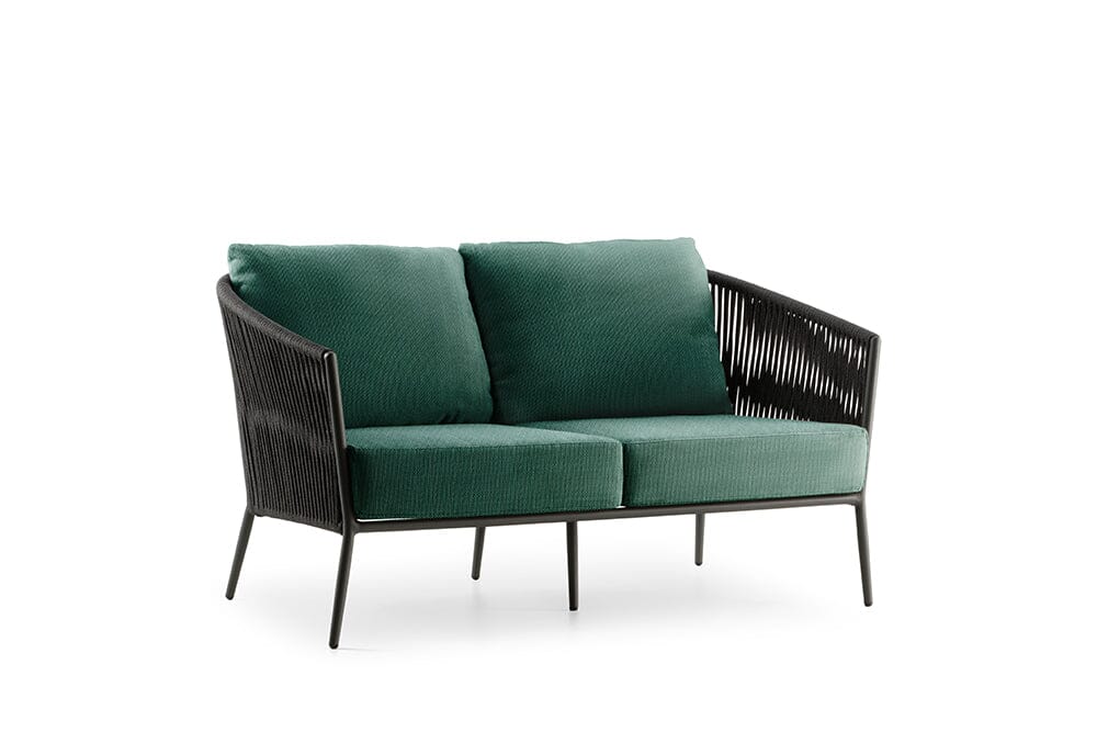 Hunn Kapstadt Canapé 2 places avec Cordes Anthracite Solid Vert Sapin