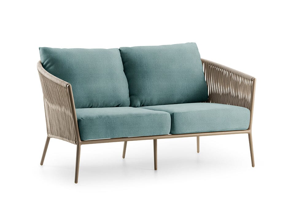 Hunn Kapstadt Canapé 2 places avec Cordes Taupe Kuba Bleu Clair