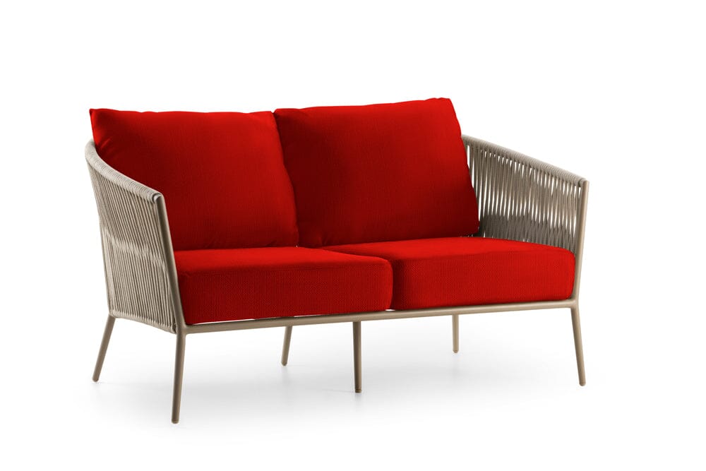 Hunn Kapstadt Canapé 2 places avec Cordes Taupe Solid Rouge