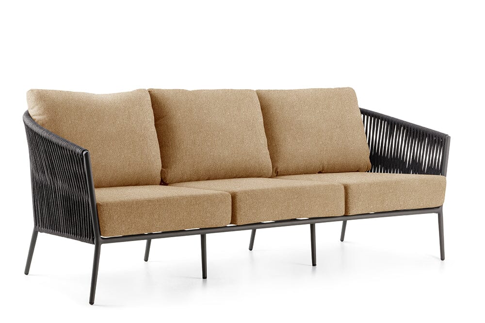 Hunn Kapstadt Canapé 3 places avec Cordes Anthracite Havanna Beige