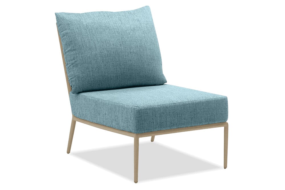 Hunn Kapstadt Fauteuil Club Lounge sans accoudoirs Taupe Kuba Bleu Clair