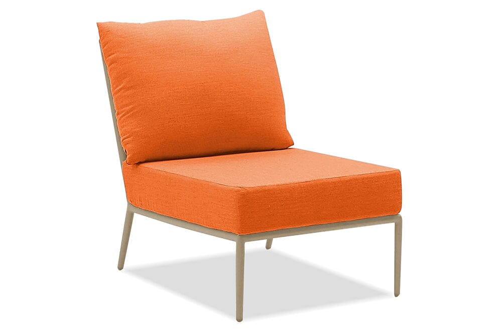 Hunn Kapstadt Fauteuil Club Lounge sans accoudoirs Taupe Solid Orange