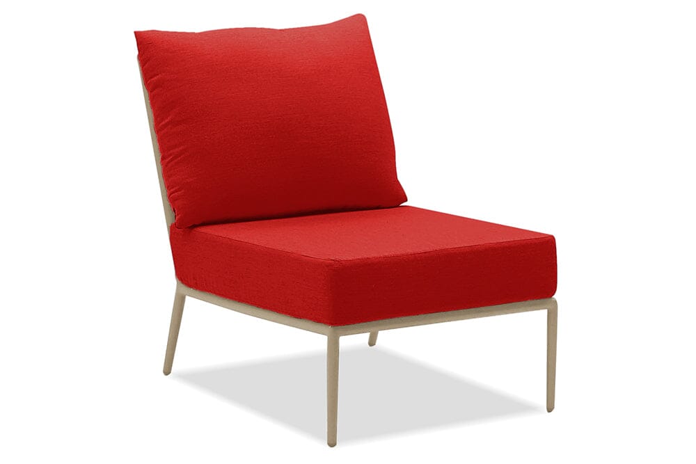 Hunn Kapstadt Fauteuil Club Lounge sans accoudoirs Taupe Solid Rouge