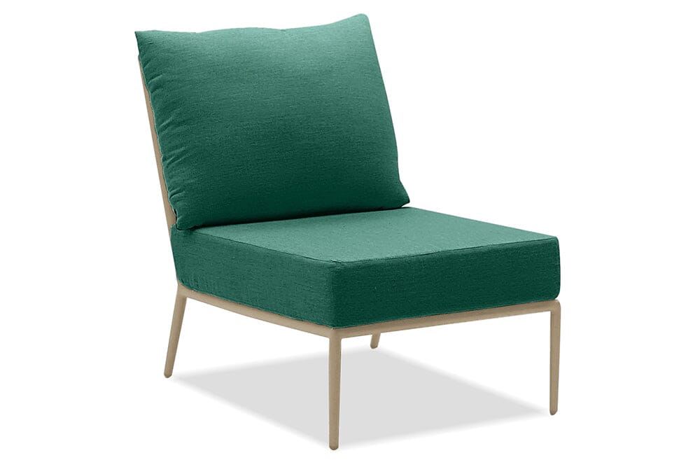 Hunn Kapstadt Fauteuil Club Lounge sans accoudoirs Taupe Solid Vert Sapin