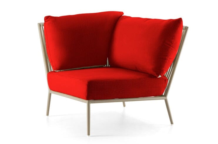 Hunn Kapstadt Module d'angle avec Cordes Taupe Solid Rouge