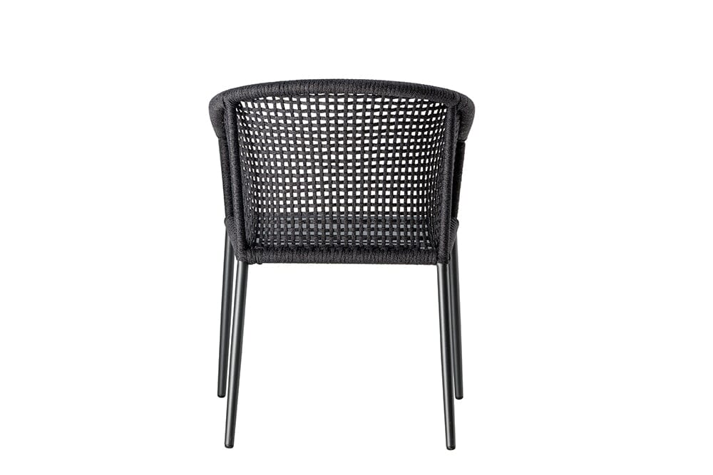 Hunn Mauritius Fauteuil repas Anthracite avec Cordes, coussins en sus